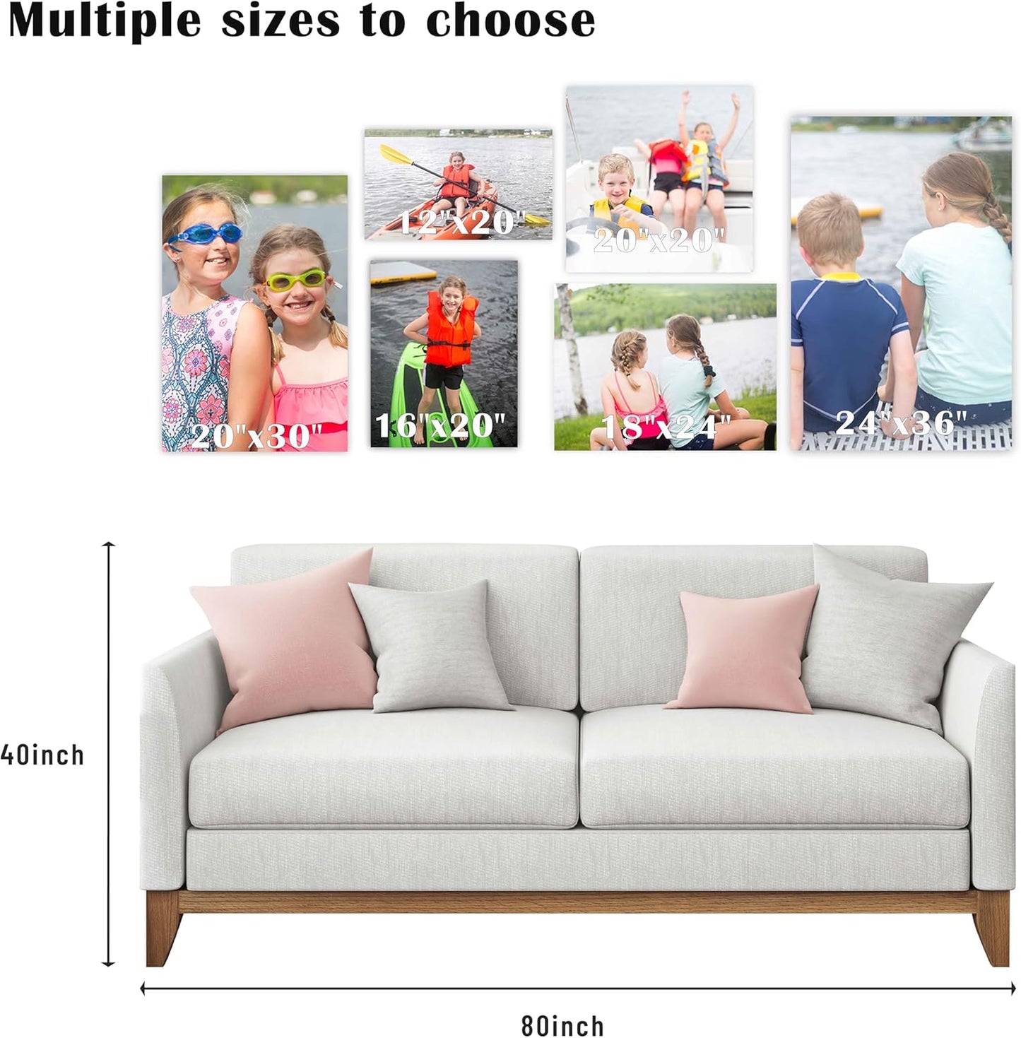 ZXDZSM Custom Canvas Prints - Personalized Photo Upload | 16" x 20" Size for Unique Decor