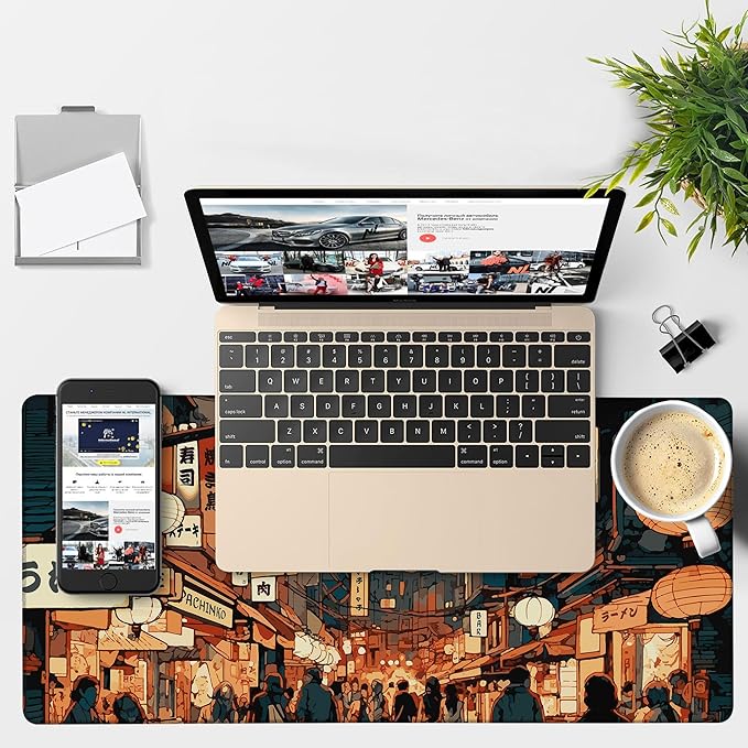 NITAHHHY Gaming Desk Pad Large Extra Length Tokyo Japan Mouse Pad Keyboard Laptop Non-Slip Waterproof with Rubber Base Thick Stitched Edge Mouse Mat for Office Home 35.4 x 15.7 Inches