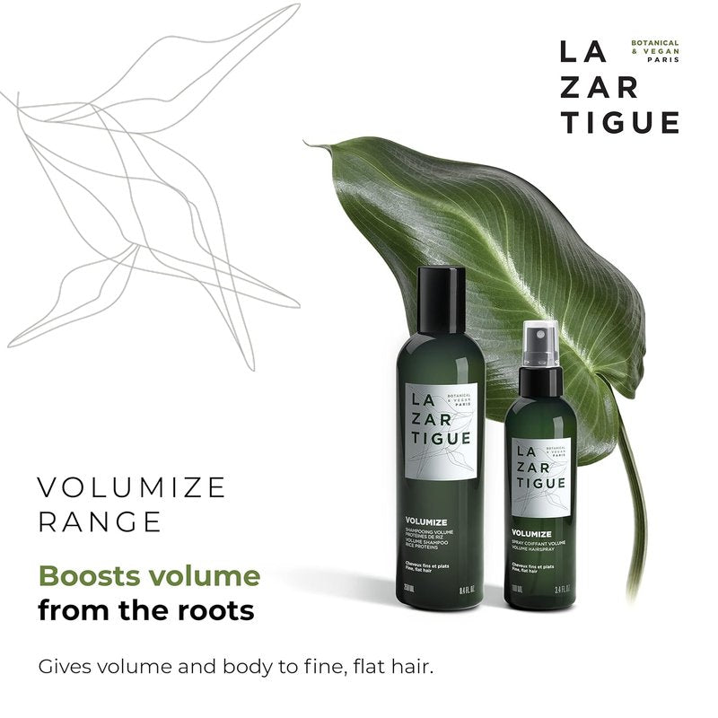 Lazartigue Volumize Shampoo - Rice Protein Formula for Body & Shine | Vegan, Sulfate & Silicone Free, 8.4 Fl Oz