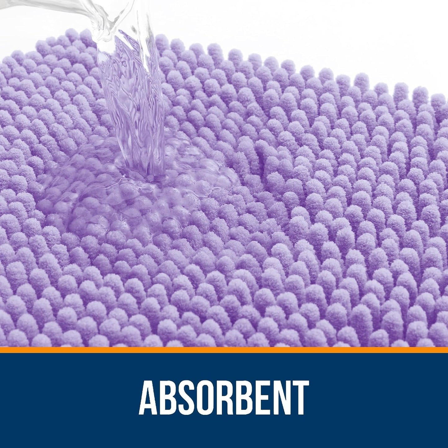 OLANLY Bathroom Runner Rugs - Soft Absorbent Chenille with Rubber Backing | Quick Dry, Machine Washable, Lavender 47x20