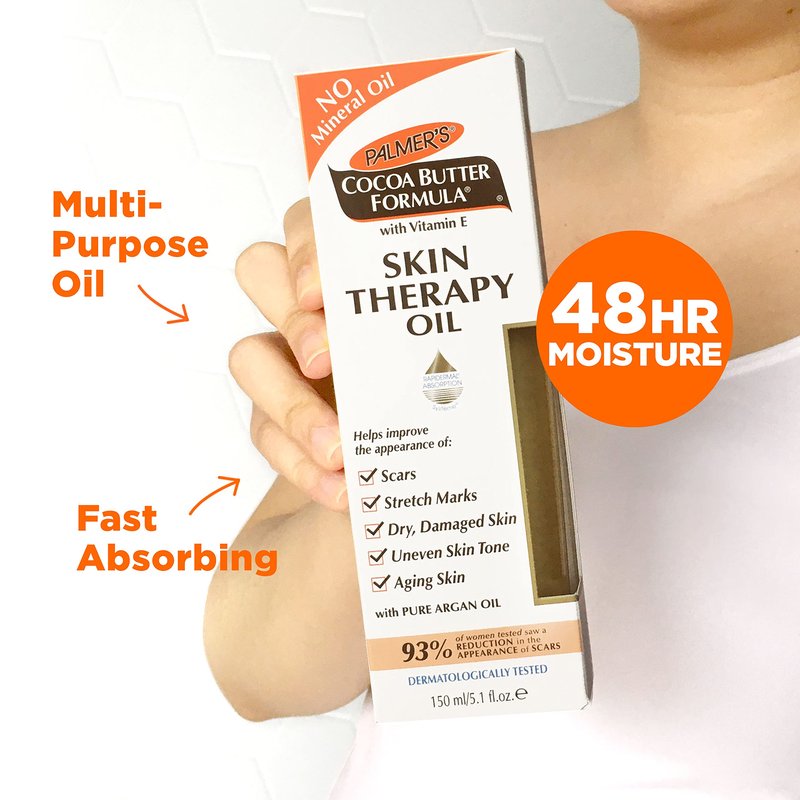 Palmer's Cocoa Butter Formula Moisturizing Skin Therapy Oil for Face with Vitamin E, C & 10 Pure Facial Oil Blend, Rosehip Fragrance (1 Ounce) and Palmer's Cocoa Butter Formula Skin Therapy Moisturizing Body Oil with Vitamin E (5.1 Ounces)