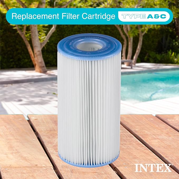Intex 29000E Type A Pool Filter Cartridge Filter Pumps – Easy-to-Clean – Dacron Paper – Efficient Filtration – Single Pack