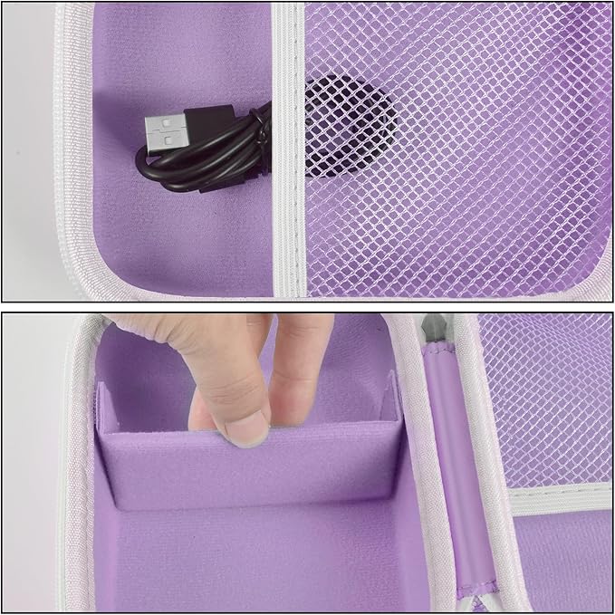 Boobowl Case Compatible with Phomemo M110 Label Maker - Portable Mini Bluetooth Thermal Label Maker Carrying Storage Bag for Printer Labels, USB Cable and Accessories Black (Box Only)-Purple