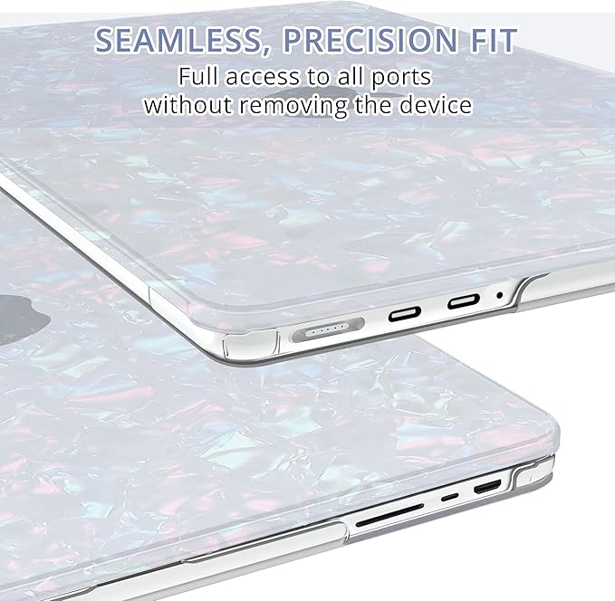 B BELK Compatible with MacBook Pro 14 inch Case 2026-2021 M5 M4 M3 M2 M1 A3426 A3427 A3434 A3112 A3185 A3401 A2918 A2992 A2779 A2442, Plastic Hard Shell+Keyboard Cover+Screen Protector, Shiny Pearl