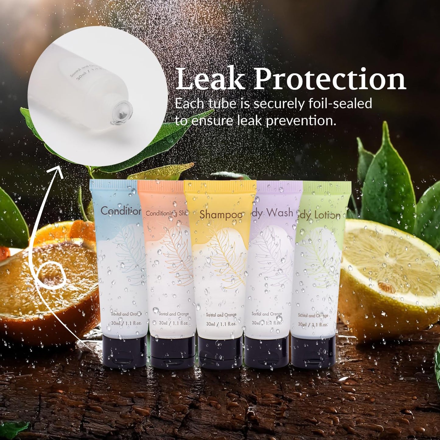 Travel Size Shampoo & Conditioner 2in1 Set 100 Pack 2 in 1 Shampoo and Conditioner Double Sealed Individually Wrapped Hotel Toiletries Bulk and Supplies for Guest