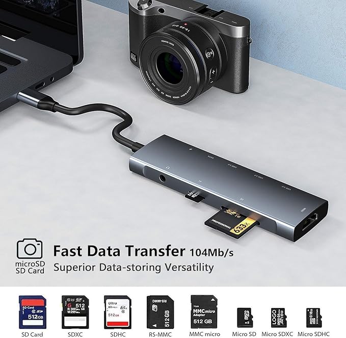 USB C to HDMI Adapter for iPad Pro 11/12.9 2021/2020/2018,iPad Air 4,USB C Hub Adapter with 3.5mm Headphone Audio Jack,4K HDMI,USB3.0,USB C Power Delivery,Compatible with MacBook,Samsung