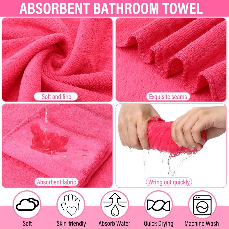 FillTouch 12 Pcs 15L Foldable Foot Soaking Tub Kit Portable Foot Bath Tub Foldable Foot Basin Bath Foot Tub for Soaking Feet with Towel and Storage Bag Soak Spa Bucket for Travel Camping(Rose Red)