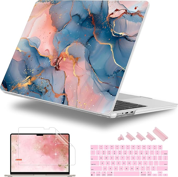 Lepeoac Case for 2026/2025/2024/2023 MacBook Air 15-inch Laptop Release M5 A3448 /M4 A3241 /M3 A3114 /M2 A2941, Stylish Protective Hard Shell Cover for MacBook Air 15.3 inch, Abstract Art P492