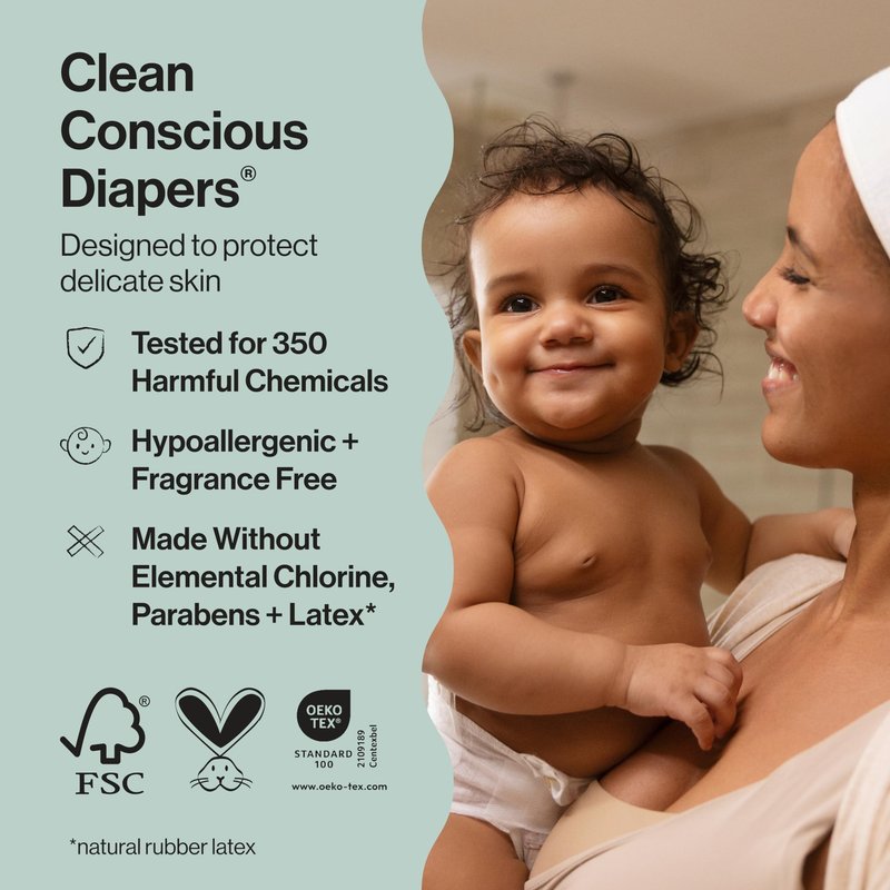 The Honest Company Comfort Dry Disposable Daytime Diapers, Hypoallergenic, Fragrance-Free, Sensitive Skin, Above It All + Pattern Play, Club Box Size 1 (8–14 lbs), 78 Count