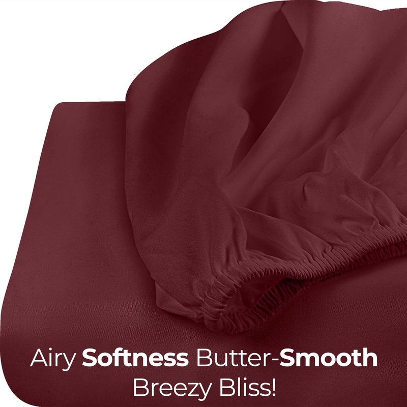 Utopia Bedding Full Fitted Sheet - Bottom Sheet - Deep Pocket - Soft Microfiber - Shrinkage and Fade Resistant - Easy Care -1 Fitted Sheet Only (Red Burgundy)