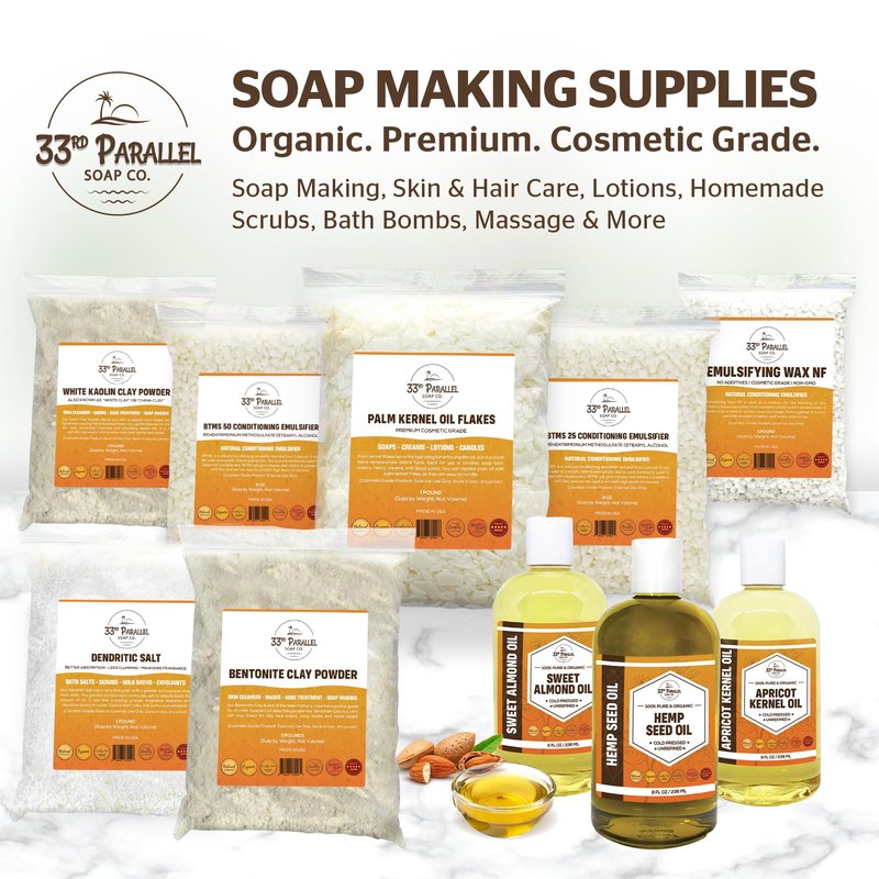 ORGANIC SWEET ALMOND OIL (32 oz) Premium Cold Pressed Unrefined | 100% Pure Sweet Almond Oil for Skin, Face, Hair, Soap Making | Carrier for Essential Oils | Available in Bulk | 32 FL OZ