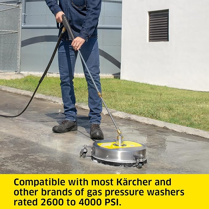 KÃ¤rcher Pressure Washer Surface Cleaner 15", 3 Wheels, Stainless Steel, Quick Connect, 4000 PSI, Ideal for Driveways, Patios, Decks, Sidewalks