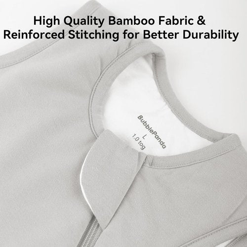 BubblePanda Bamboo Sleep Sack - Soft 2-Way Zipper Toddler Blanket for Babies 6-12 Months 1.0 Tog
