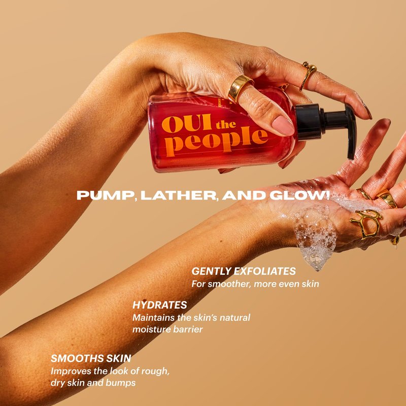 OUI the People CLEAN SLATE Lactic Acid Body Wash, AHA Body Wash, Glycolic & Lactic Acid Serum & Face Cleanser, Gentle Exfoliation & Face Moisturizer for Smoother Texture and Even Skin Tone, 8.4 oz
