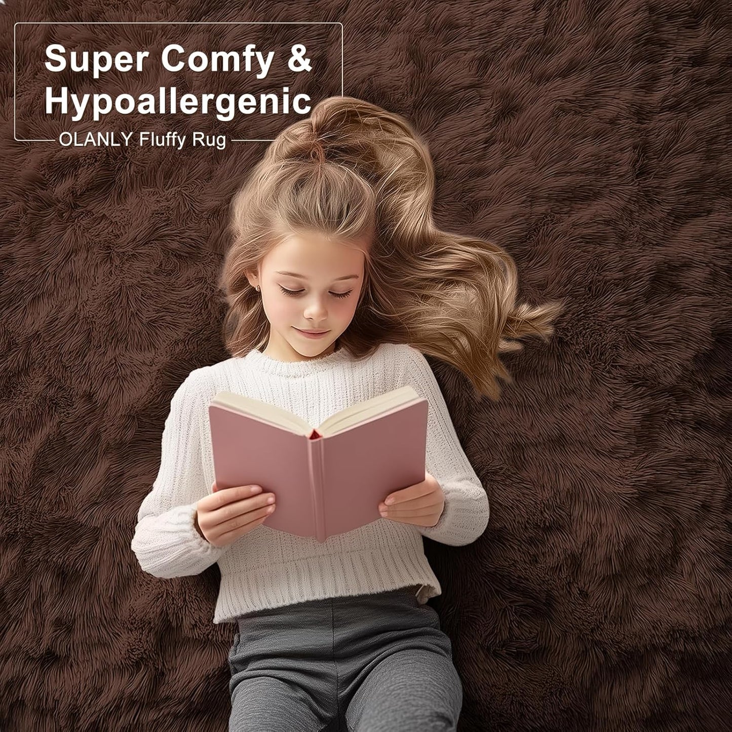 OLANLY Runner Rugs - Machine Washable Soft Fluffy Shaggy Design | Ideal for Hallways, Bedrooms, and Nurseries