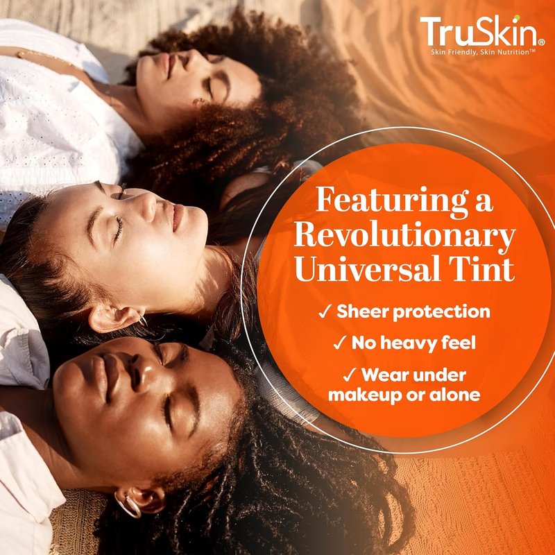 TruSkin Sunscreen Serum - SPF 30 Tinted Mineral Face Serum with Zinc Oxide | Lightweight, Sheer Finish, 1 fl oz