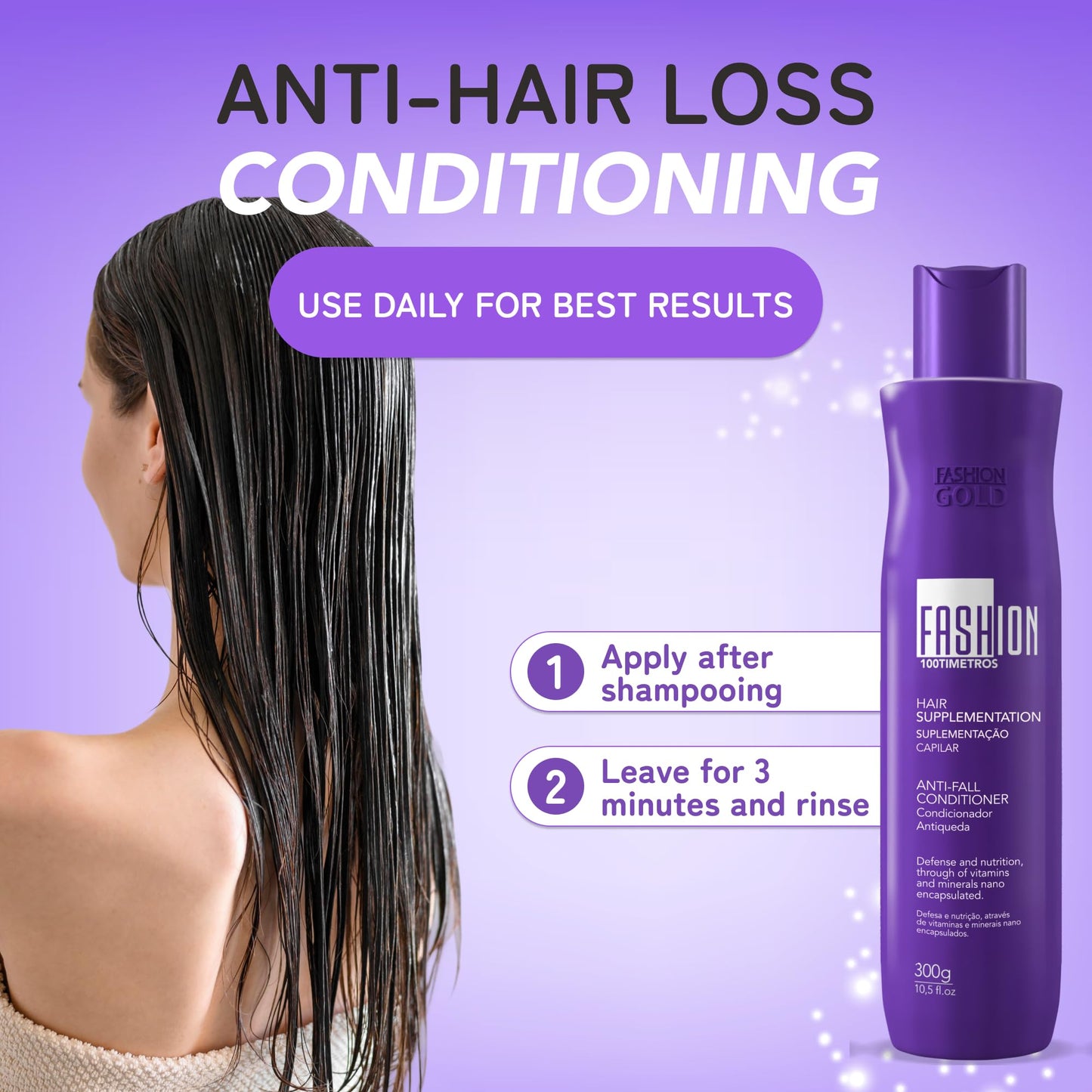 FASHION GOLD Anti-thinning CONDITIONER 300ml / 100Tímetros