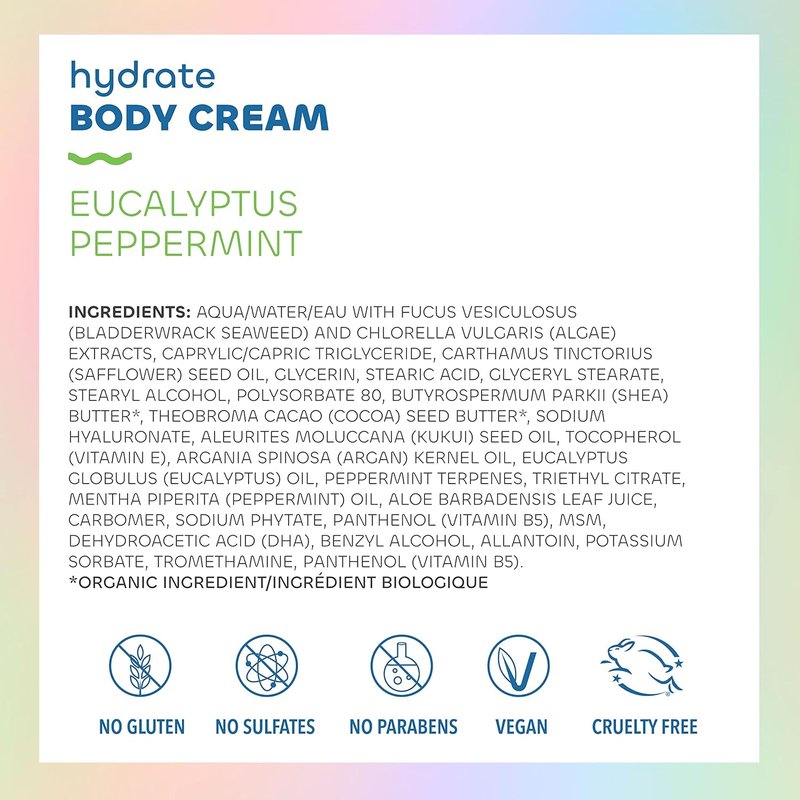Seaweed Bath Co. Body Wash & Cream Duo - Eucalyptus Peppermint Scent | 12oz & 6oz Sizes