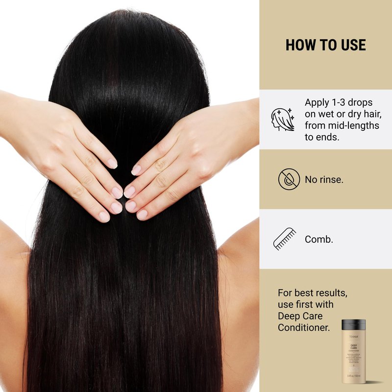 Lakmé Teknia Deep Care Hair Drops, Repairing Hair Serum for Damage, Split End Serum, 3.5 Fl Oz