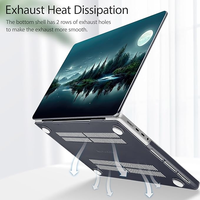 Tuiklol for MacBook Pro 14 Inch Case 2026 2025 2024 2023 2022 2021 Release M5/M4/M3/M2/M1 A2442 Pro/Max,Hard Shell Case with Screen Protector for Touch ID, Night Forest
