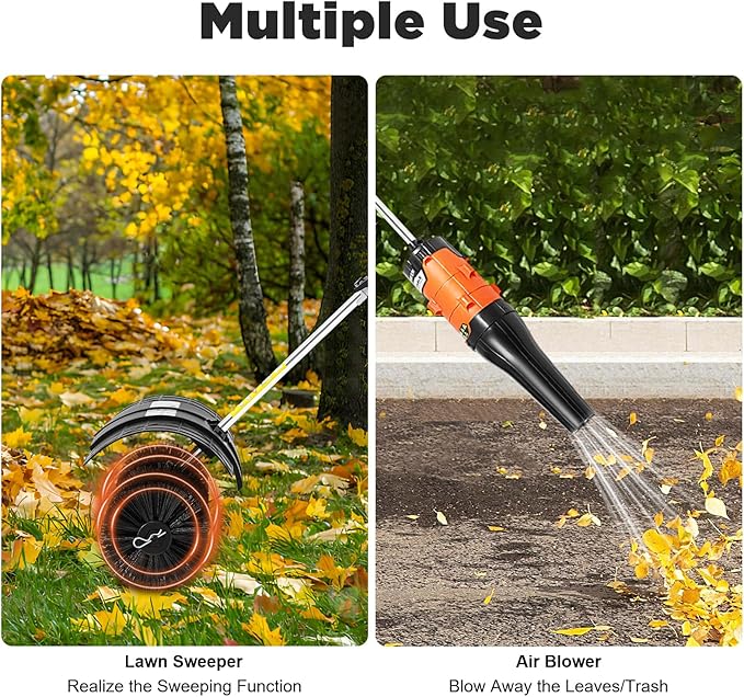 Upgraded Gas Handheld Sweeper, 52CC 2.3HP 2 Stroke Outdoor Power Snow Sweeping Broom with Air Cooled Motor & Blower Lawns Sweeper Machine for Street Farms Driveway Snow