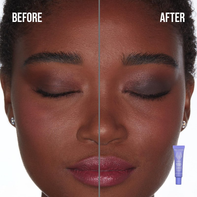 True + Luscious Angel Eyes Eyeshadow Primer | Hydrating Eye Primer Locks Makeup Up to 16 Hours | Vegan Paraben-Free Cruelty-Free | Rose Extracts Bentonite Clay Oily Lids Shade 0.33 oz | Dark