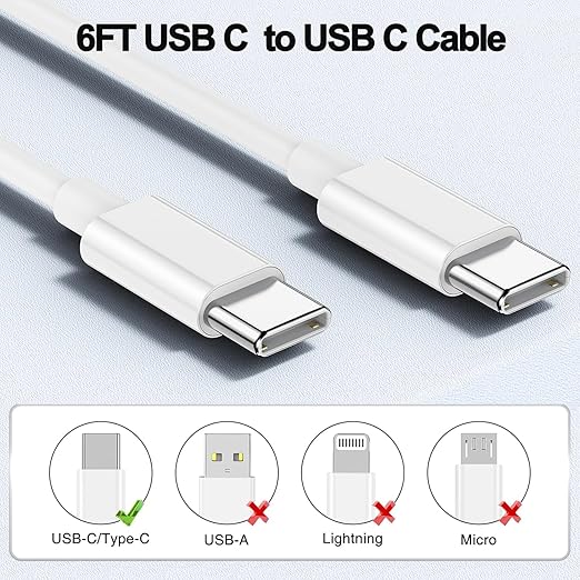 iPhone Charger Fast Charging,2Pack Dual Port USB C Fast Wall Chargers Block with 6FT USB C Cable for Apple iPhone 17e/17 Pro Max/17Pro/Air/iPhone 16Pro Max/16 Plus/16e/15/iPad Pro/Air/Mini/AirPod