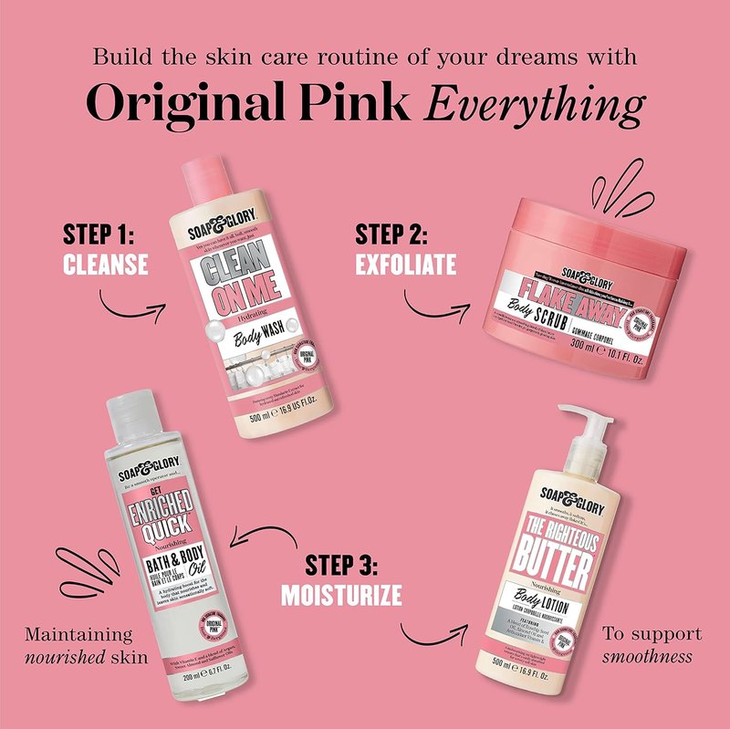 Soap & Glory Hand & Foot Care Duo - Hydrating Hand Cream & Foot Cream Set | 125ml & 4.2 oz