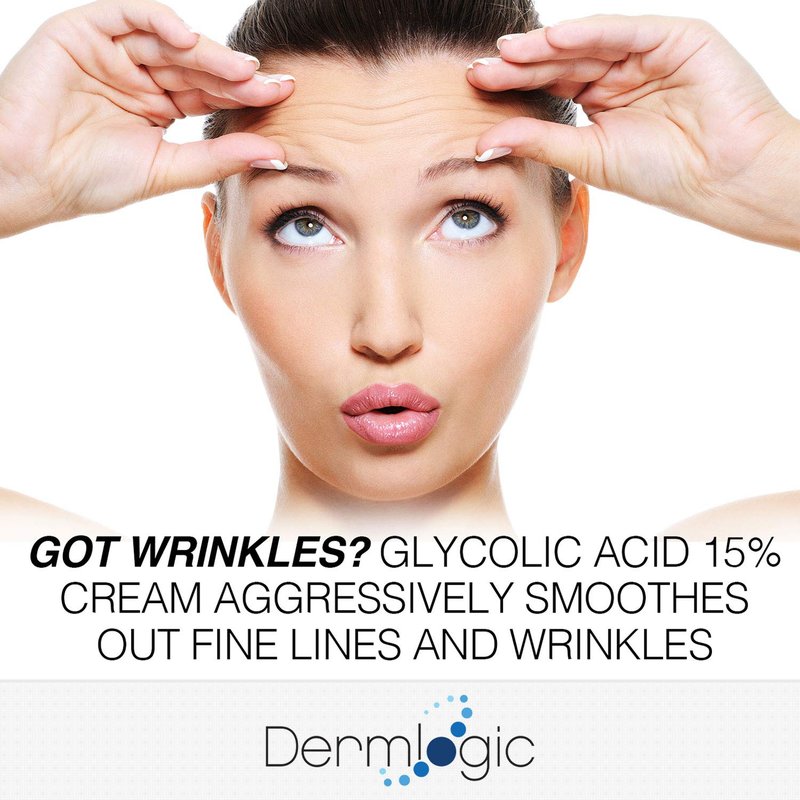 Glycolic Cream 15% - Natural Anti-Aging Exfoliator with A.H.A & Green Tea | Smooth Fine Lines & Dull Skin