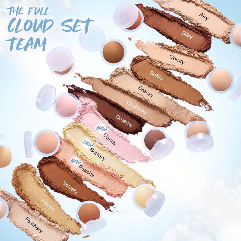 Kosas Cloud Set Pressed Setting Powder – Translucent Shine Control Face Powder, Soft Matte Finish, Breezy (Sheer Light)
