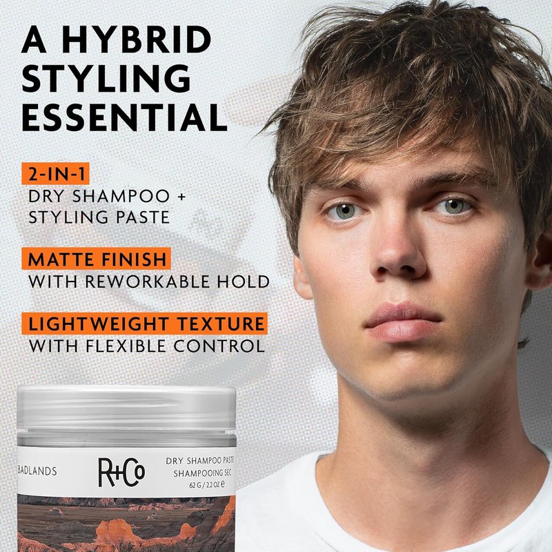 R+Co Badlands Dry Shampoo Paste - Texture & Oil Absorption | Matte Finish, 3.4 oz