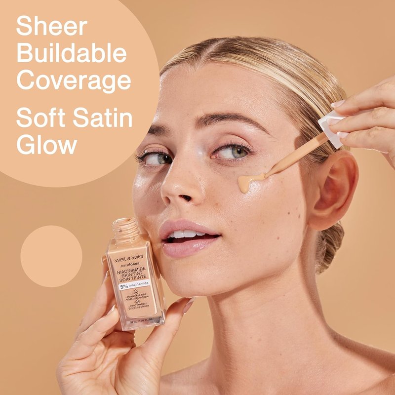 Bare Focus Skin Tint - 5% Niacinamide for Sheer Coverage | Natural Radiant Finish, Fair Light Beige