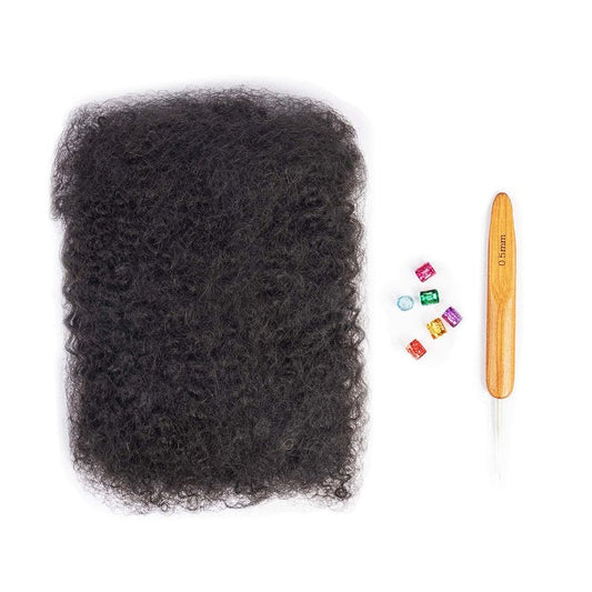 Maytsing Afro Kinkys Bulk 100% Human Virgin Hair - 8inch,3oz/90g,Natural Black - 4C Texture - for Dreadlocks, Loc Repair, Twists, Braids - Can Be Bleached and Dyed to Honey Blond Color