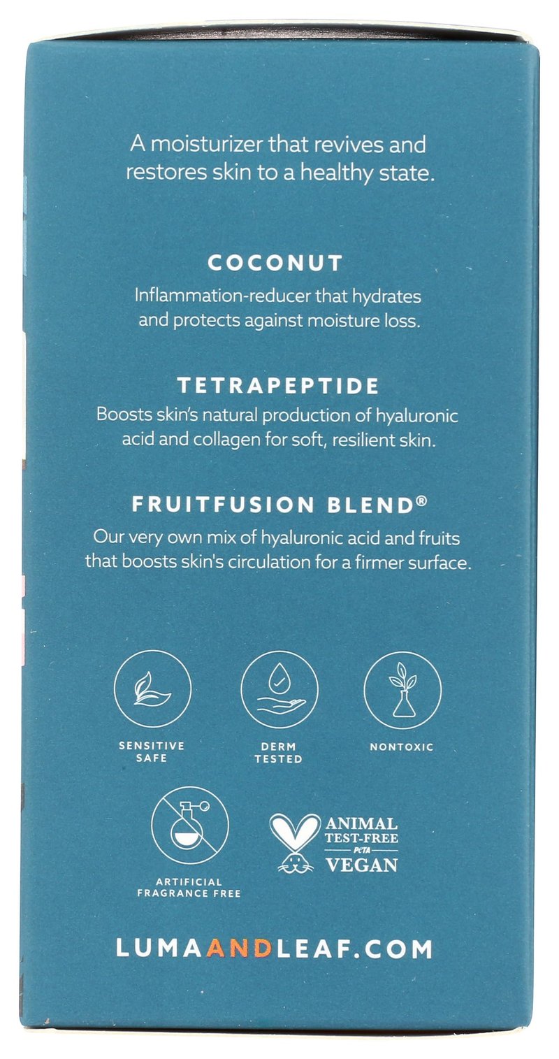 LUMA & LEAF Fresh Lift Peptide Moisturizer - Hydrating Face Cream with Hyaluronic Acid and Hibiscus Lightweight Moisturizer for Smoother Looking Skin and Radiant Glow - 1.7 fl oz