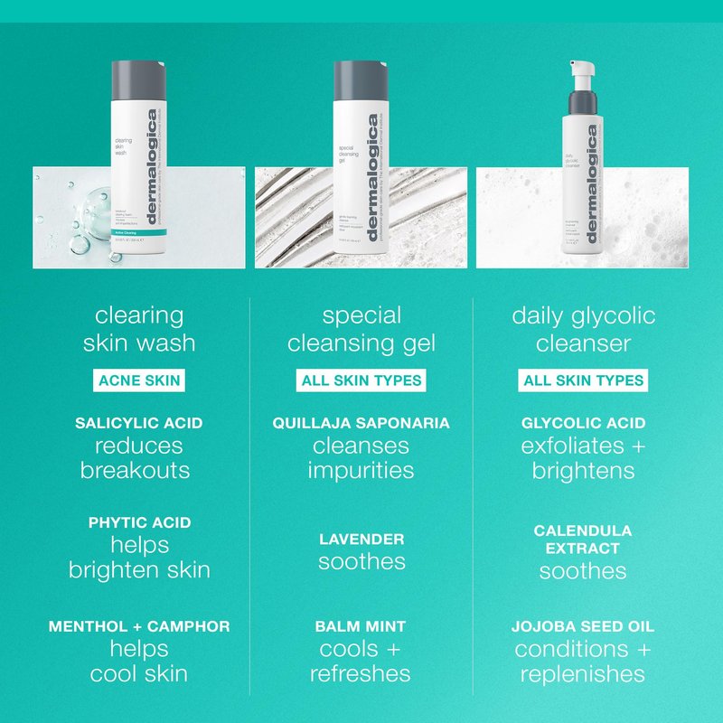 Dermalogica Clearing Skin Wash, Acne Face Wash with Salicylic Acid BHA and Tea Tree Oil - Foaming Cleanser for Oily, Combination, and Breakout-Prone Skin, 16.9 fl oz