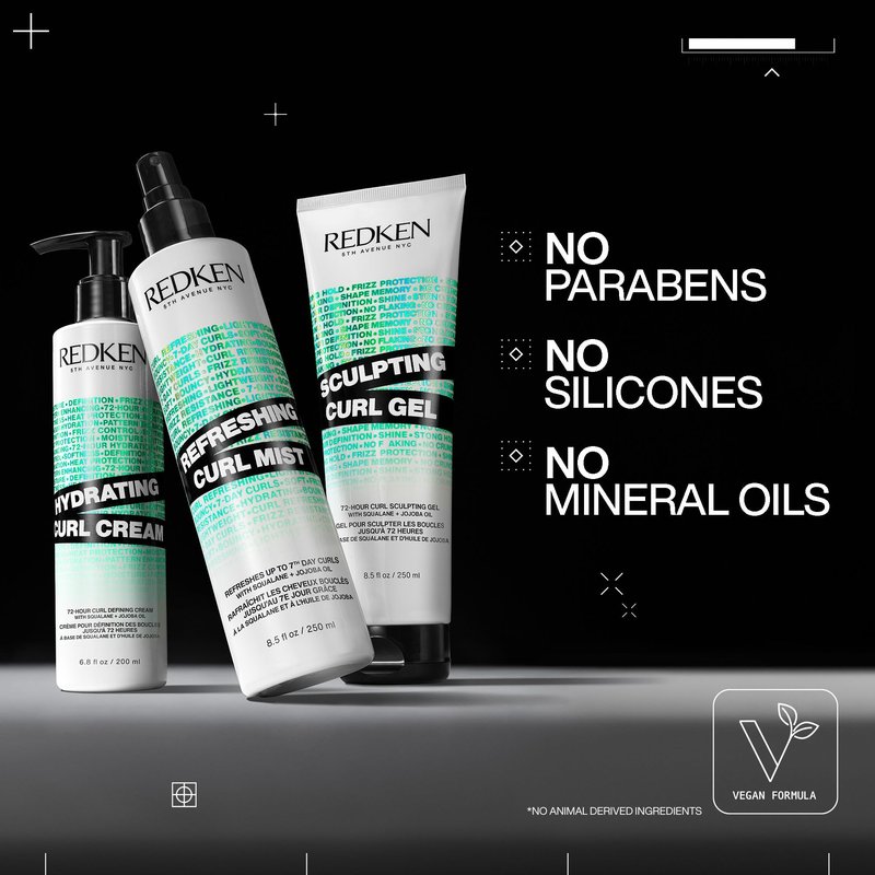 Redken Sculpting Curl Gel - 72-Hour Strong Hold, Crunch-Free & Flake-Free, Helps Tame Frizz