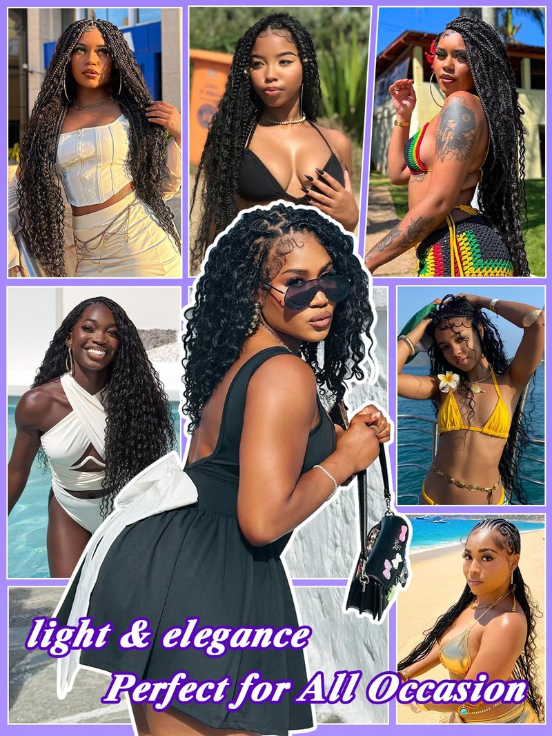 Enaiiby Boho Human Hair Braiding Hair 100g 18 Inch, Deep Wave Curly Human Hair Bundles for Boho Knotless Braids Bulk Hair, 12A No Weft 100% Unprocessed Brazilian Virgin Hair, Naural Black