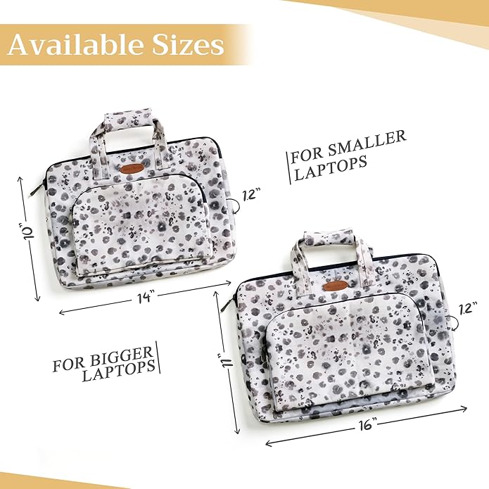 Maison d'Hermine Laptop Bag with Pocket Upto 15.5 inch Stain and Water Repellent Cotton Canvas Spring Summer (Cheeta)