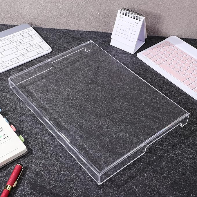UKCOCO Transparent Acrylic Keyboard Protector Cover Dust Hood for Laptop and Desktop 13.77X9.84 Inch Waterproof Scratch Resistant Keyboard Dust Cover
