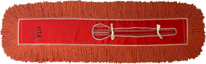 Ultimate Dust Mop Kit: Industrial-Grade Performance, Heavy-Duty Frame, Telescopic Handle - Orange 24 Inch