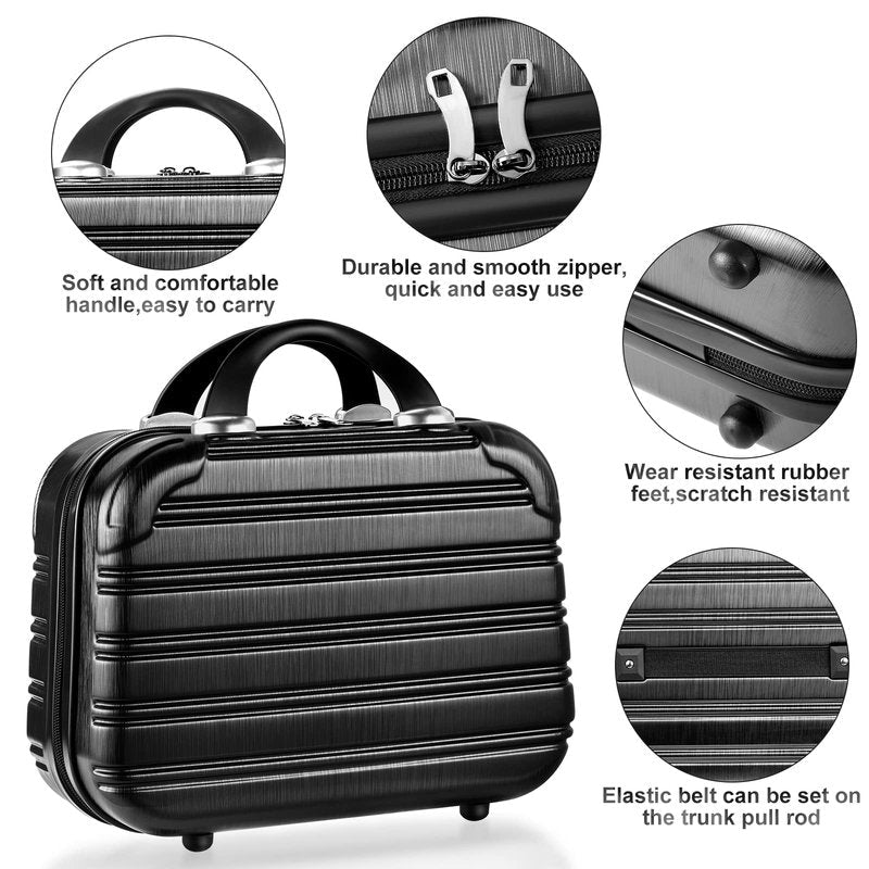14-Inch Makeup Train Case Hardshell PC+ABS Travel Cosmetic Organizer, Makeup Storage Box for Toiletry Durable Portable Gifts for Women.