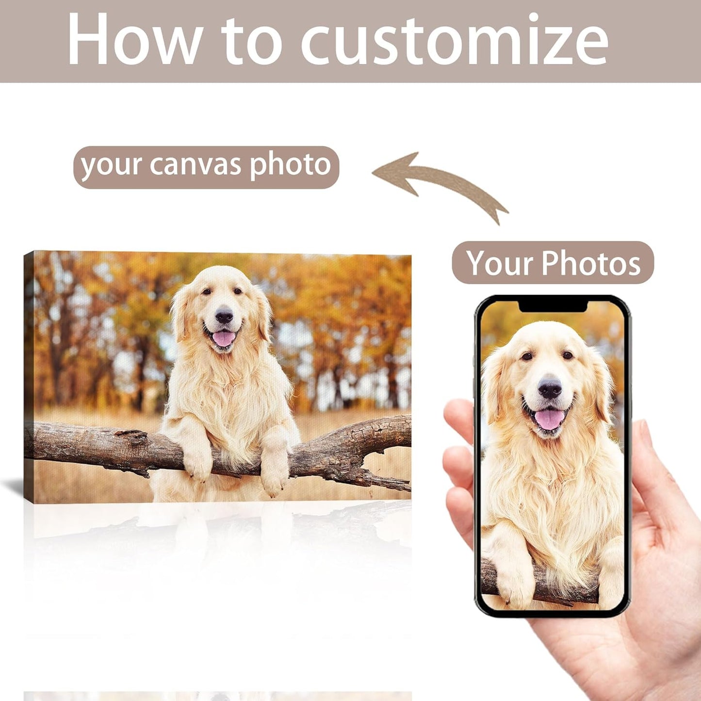 Skiennix Custom Canvas Prints - Personalized Photo Wall Art for Family & Pets | 10x8 Framed Gift