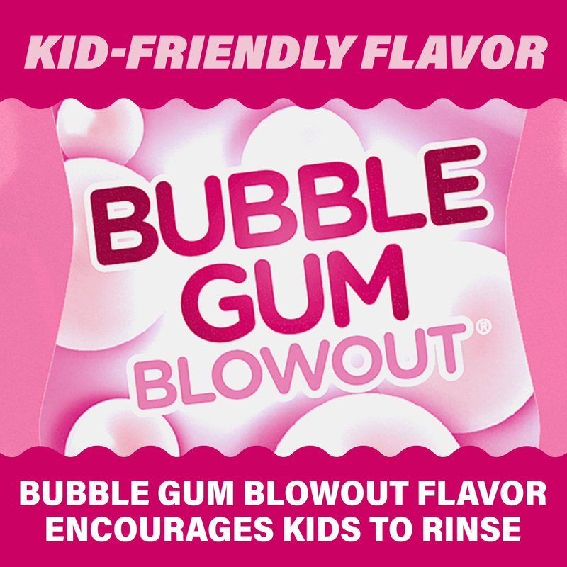 ACT Kids Anticavity Fluoride Mouthwash, Sugar & Alcohol Free Mouth Rinse Strengthens Teeth, Bubble Gum Blowout, 16.9 fl. oz., 2pk