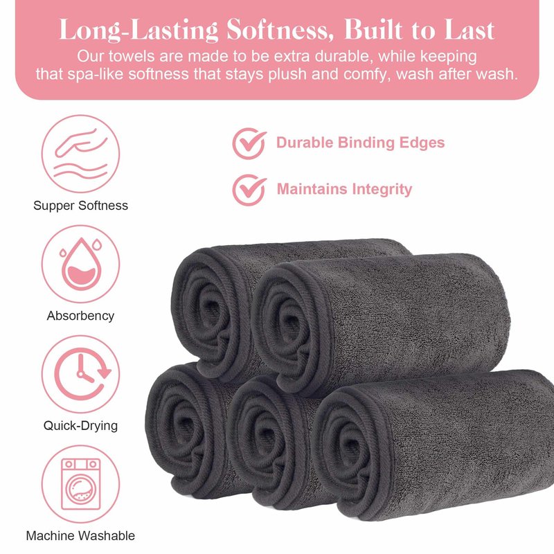 Breenhill 12 Pack Soft, Thick Spa Towels - Microfiber Facial Towels for Professional Estheticians