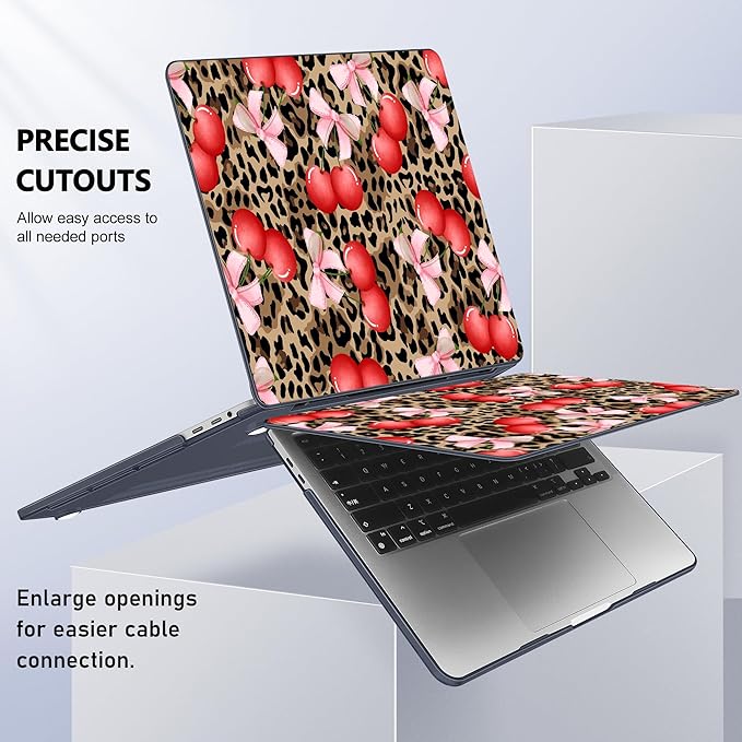 Lepeoac for MacBook Pro 16 inch Case 2019 2020 Release Model A2141, Plastic Hard Shell Cover with Keyboard Cover & Screen Protector for MacBook Pro 16 inch with Touch Bar & Touch ID, Leopard Cherry