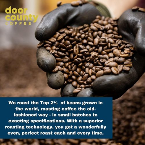 Door County Coffee Bourbon Vanilla Cream Flavored Whole Bean - Medium Roast 10 oz Bag - 100% Specialty Arabica