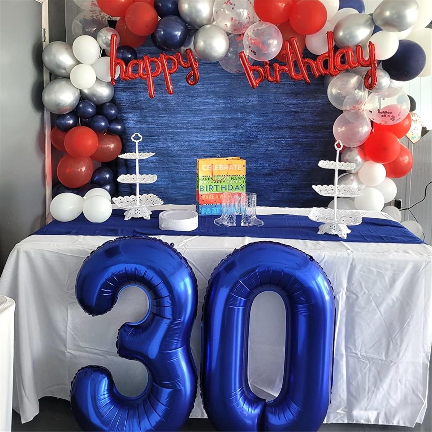 Skiennix Navy Blue Number 3 Balloon - 40In Self-Inflating Foil Balloon for 3rd Birthday Party Decorations