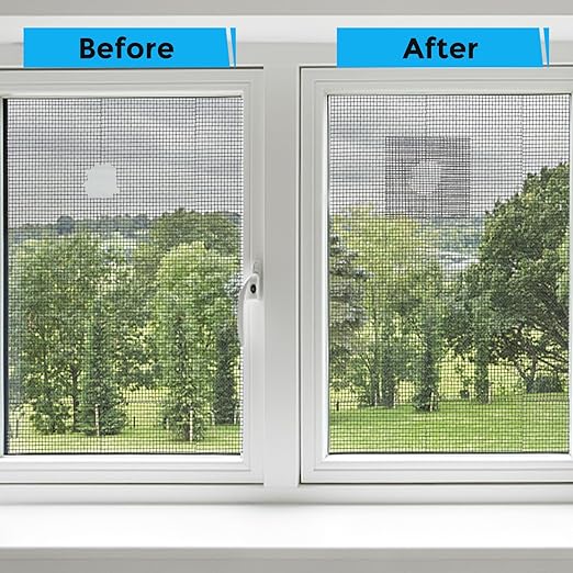 Secopad Black Window Screen Repair Tape, 4 in X 15 FT (180IN) Screen Repair Kit for Windows or Doors, Strong Adhesive Fiberglass Mesh Patch Tape