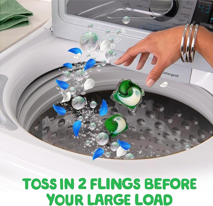 Gain Flings Ultra Oxi Laundry Detergent Pacs, 112 Count, Waterfall Delight Scent, with Odor Defense, concentrated laundry soap pacs