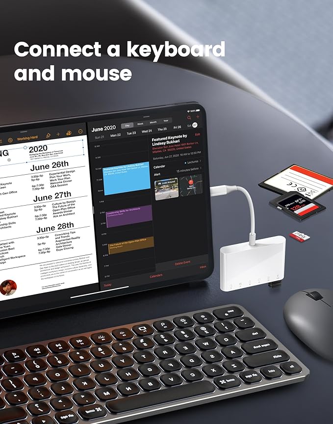 Oyuiasle USB C SD Card Reader USB-C to SD MicroSD XD Picture MS Memory Stick Compact Flash Cards, Type C 6 Slots Trail Cameras Viewer Adapter for iPhone 15 16 iPad Mac Laptop MacBook More USBC Devices